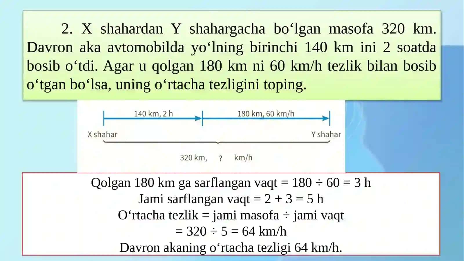 O‘rtacha  tezlik 3