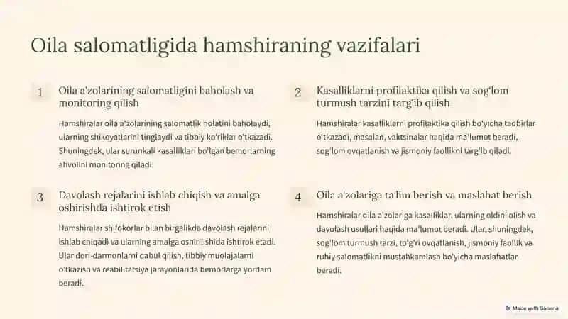 Oila salomatligida hamshiraning o'rni va faoliyati 3