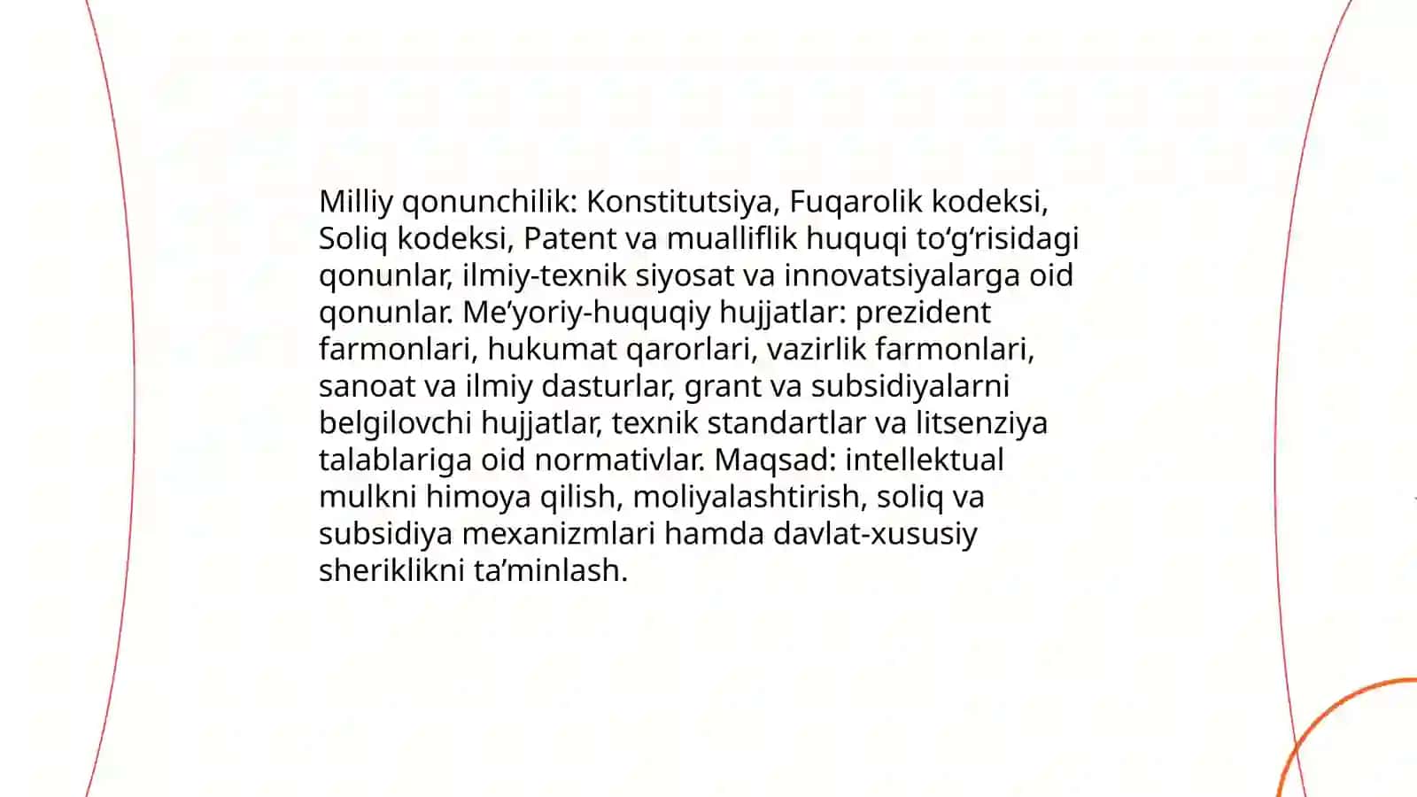 Innovatsion faoliyatning me’yoriy-huquqiy asoslari 3