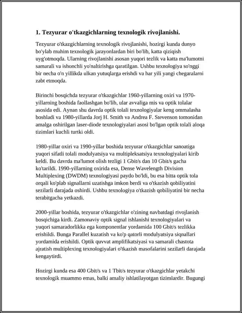 Tezyurar o'tkazgichlarning texnologik rivojlanishi 3