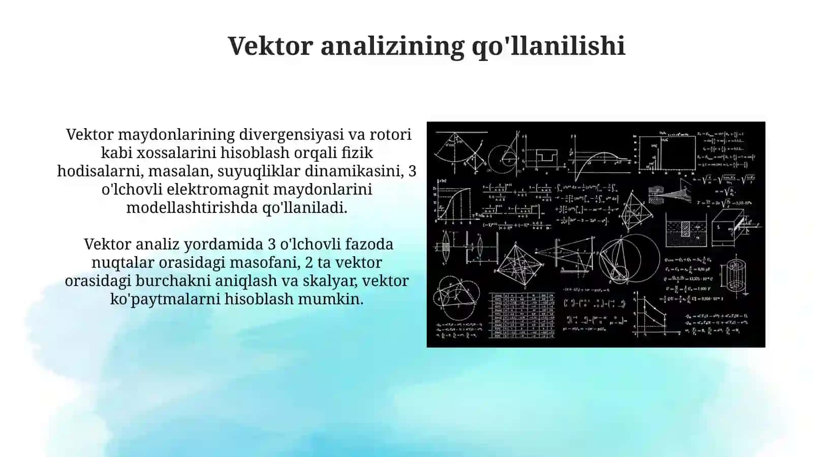 Vektor analizining qo'llanilishi 3