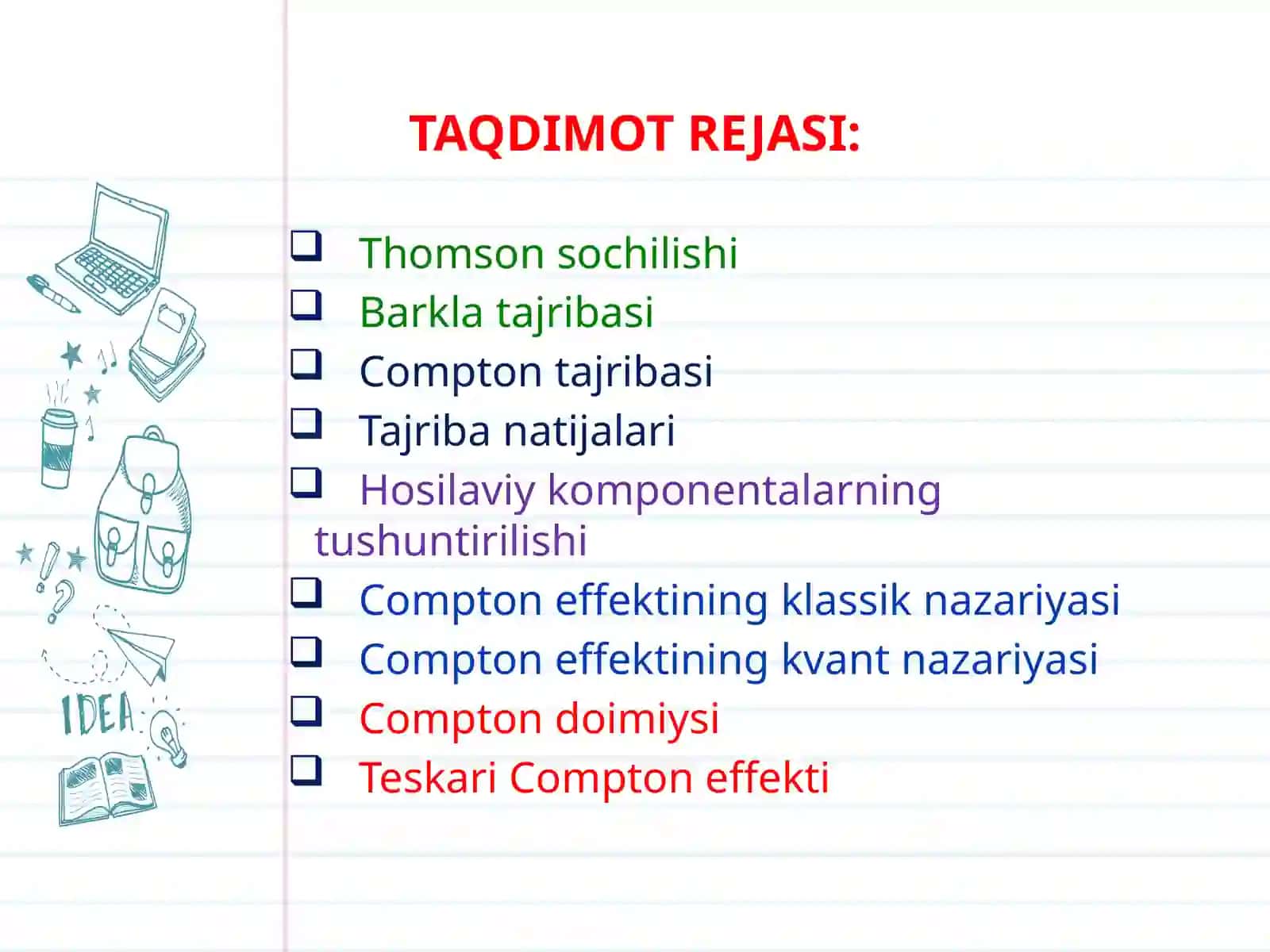 Yorug‘likning KVANT XUSUSIYATLARI 3
