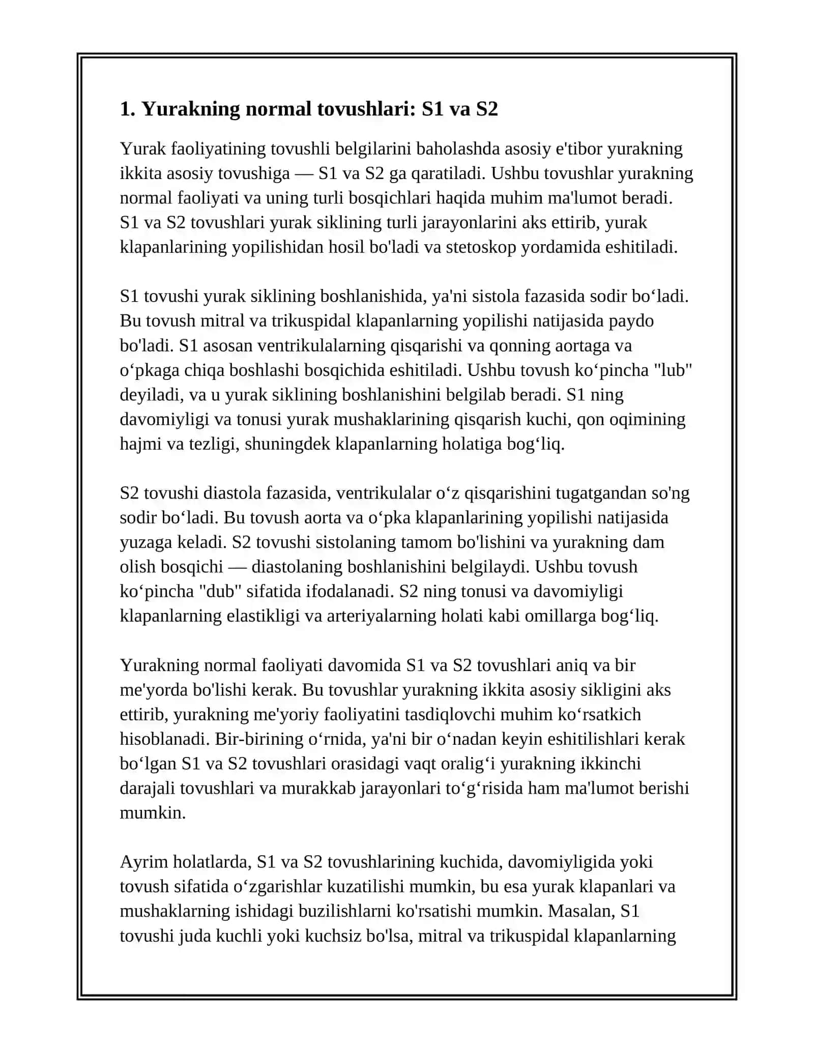 Yurak Faoliyatining Tovushli Belgilari 3