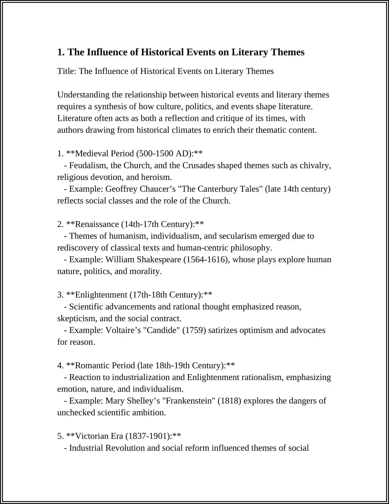 THE RELATIONSHIP OF HISTORY AND LITERARY TEXT 3