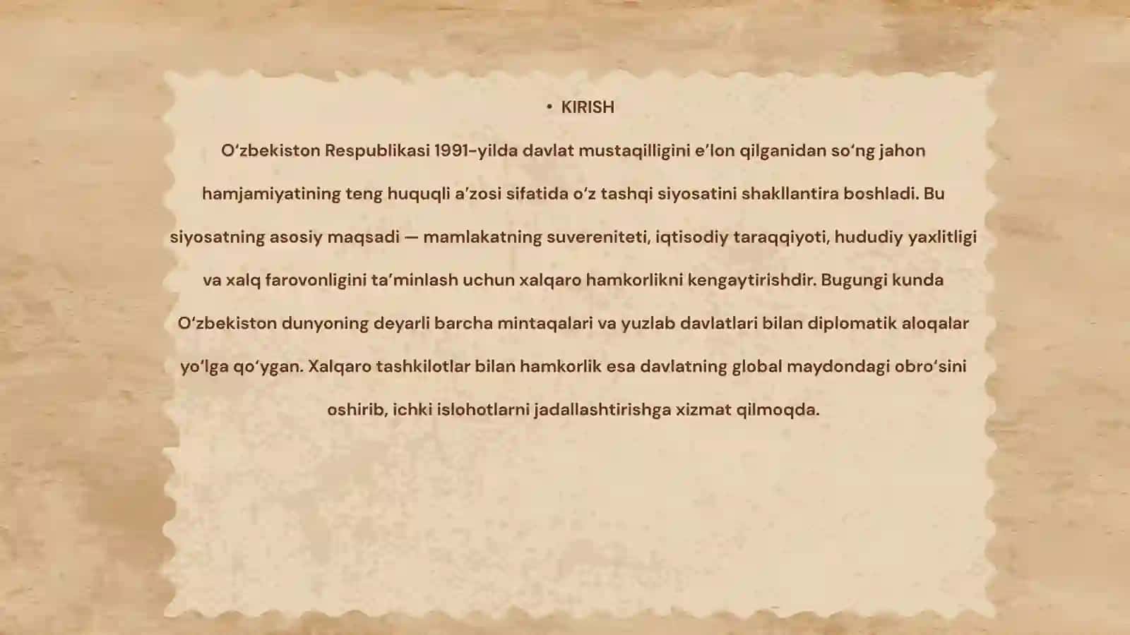 O‘ZBEKISTONNING XALQARO TASHKILOTLAR BILAN HAMKORLIK ALOQALARI 3