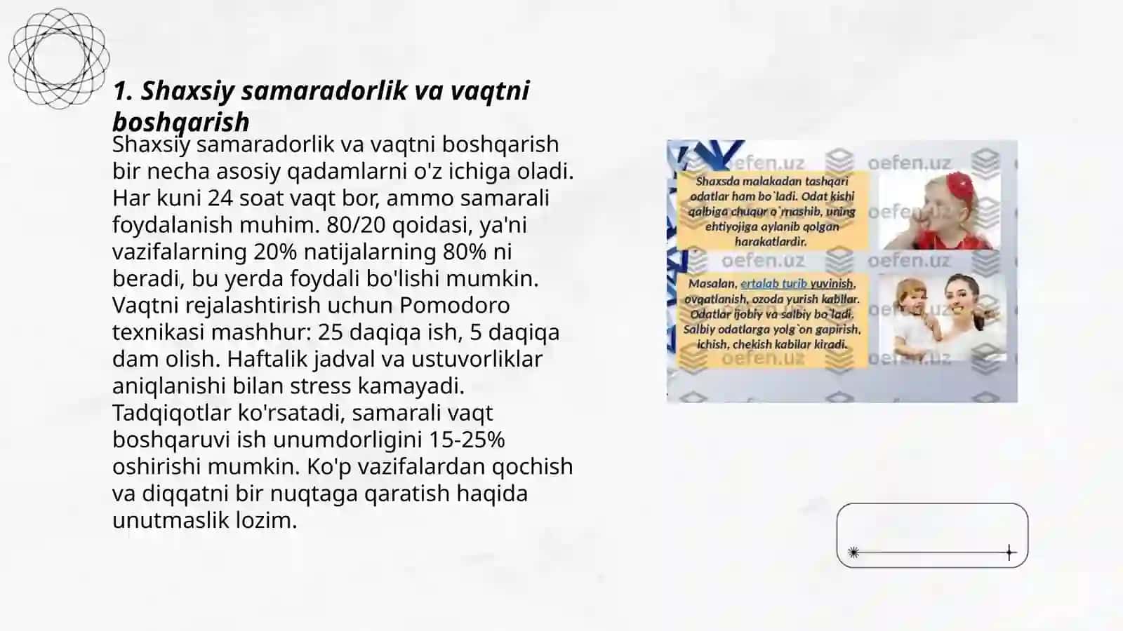 Shaxsning malaka va odatlari 3