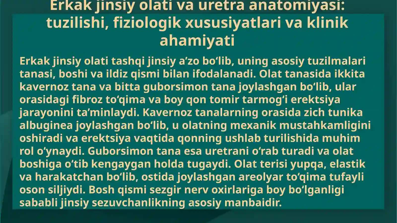 Erkaklarda olat va uretra kasalliklari 3