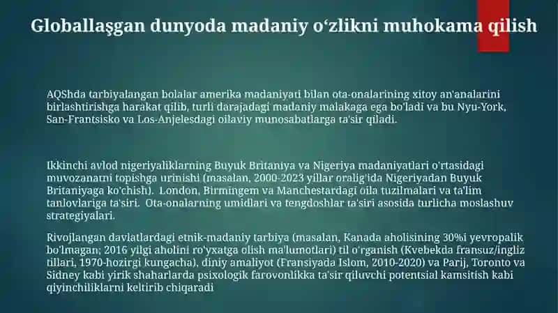 Jahonning rivojlangan mamlakatlarida tarbiyaviy jarayonlarning etnik xususiyatlari 3