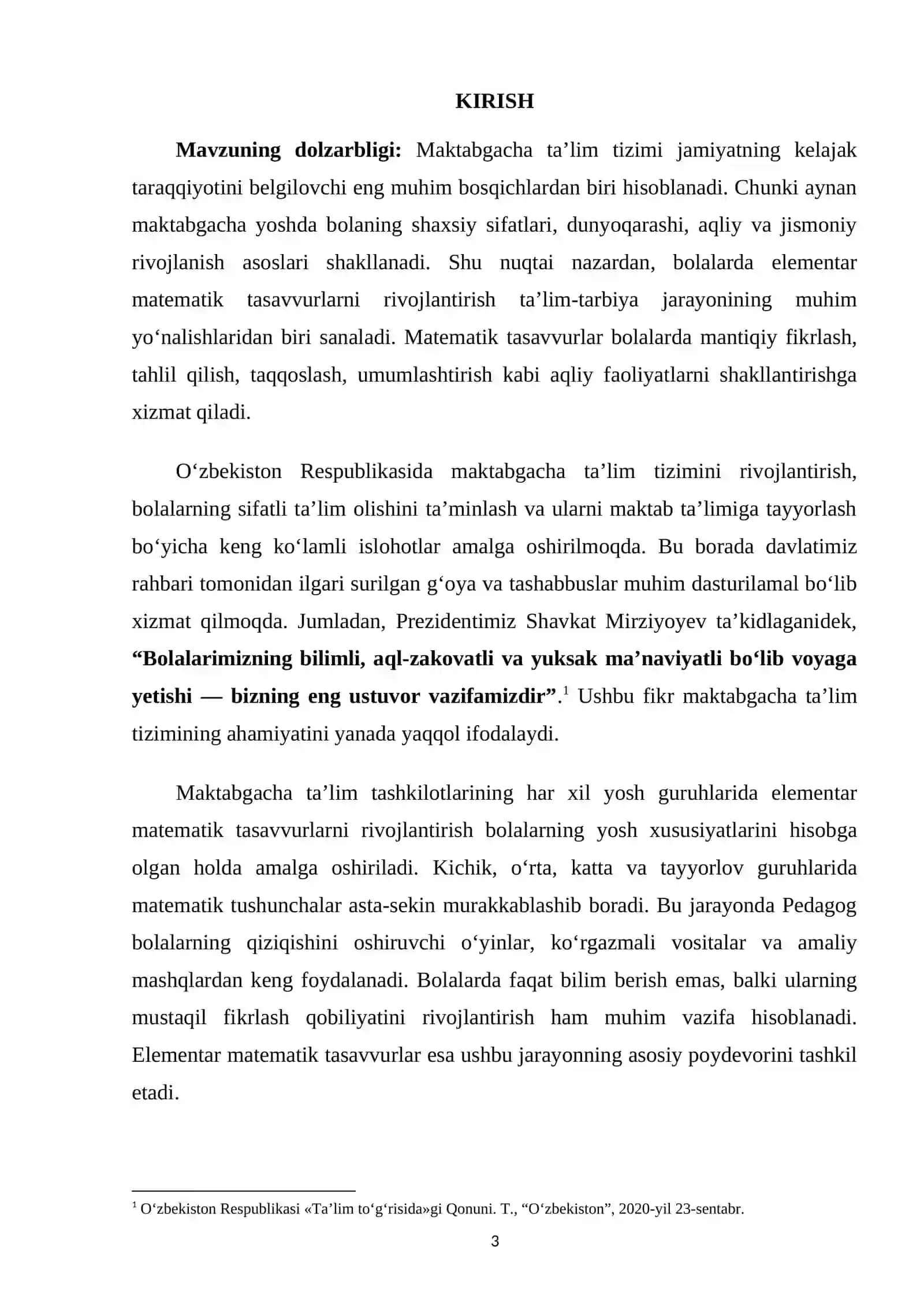 Maktabgacha ta'lim tashkilotlarining har xil yosh guruhlarida elementar matematika tasavvurlarni rivojlantirishga oid ishlarni tashkil qilish 3