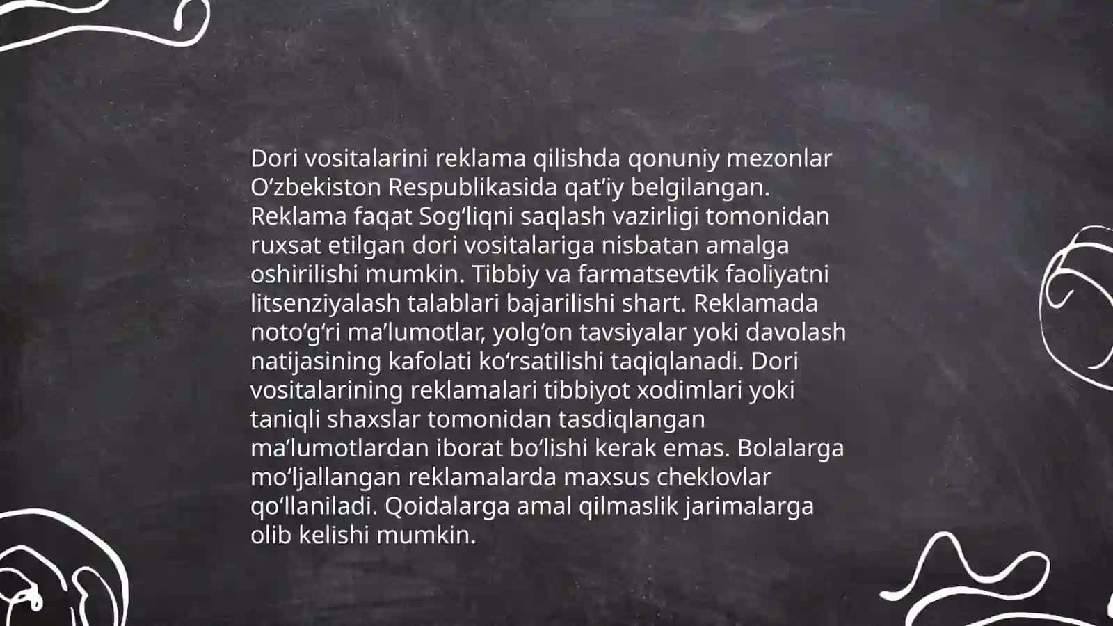 Dori vositalari va boshqa farmatsevtika mahsulotlarini reklama qilishning huquqiy asoslari noqonuniy reklamaga qarshi kurashish usullari 3