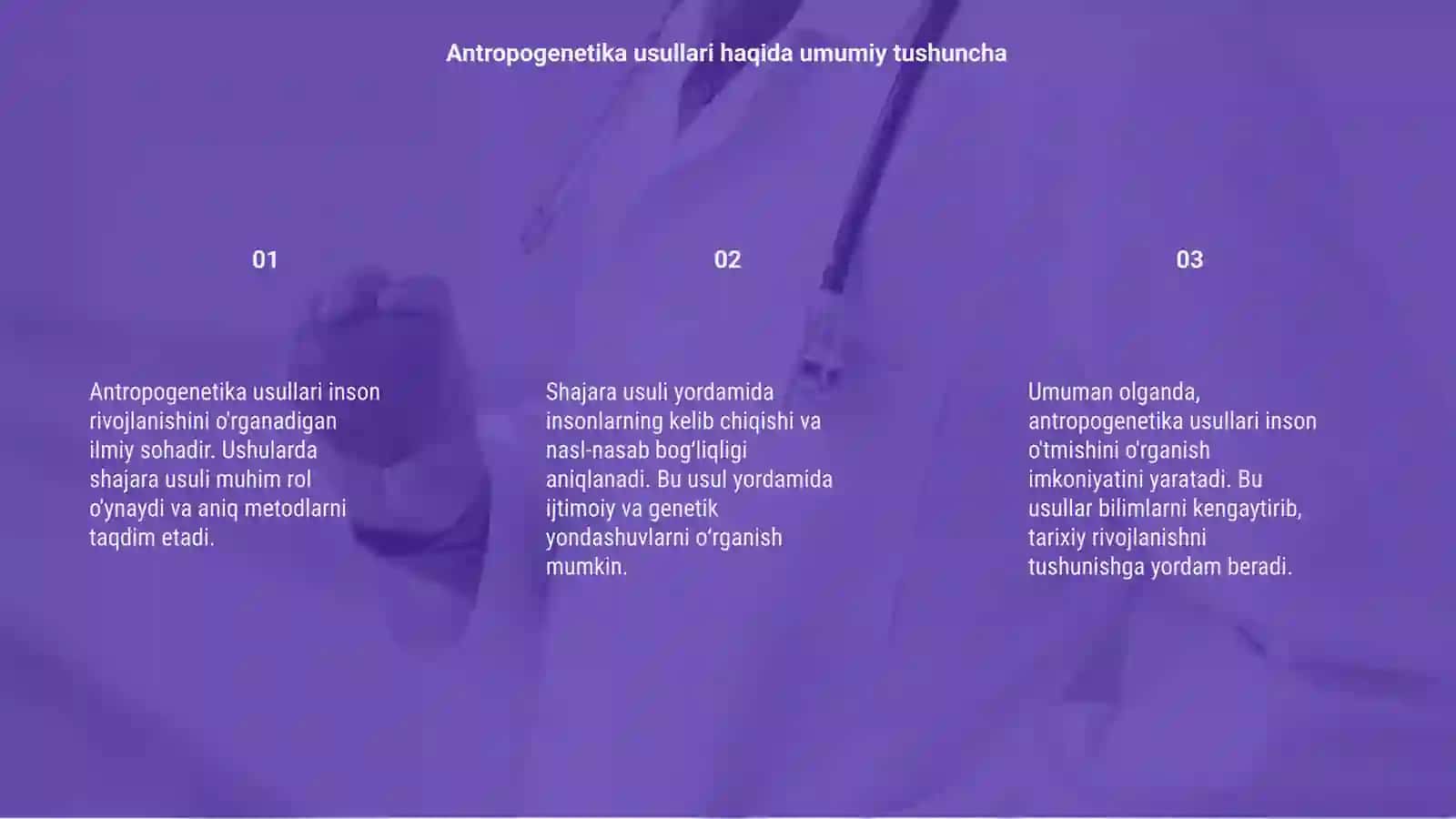 Antropogenetika usullari: shajara usuli haqida tushuncha berish 3