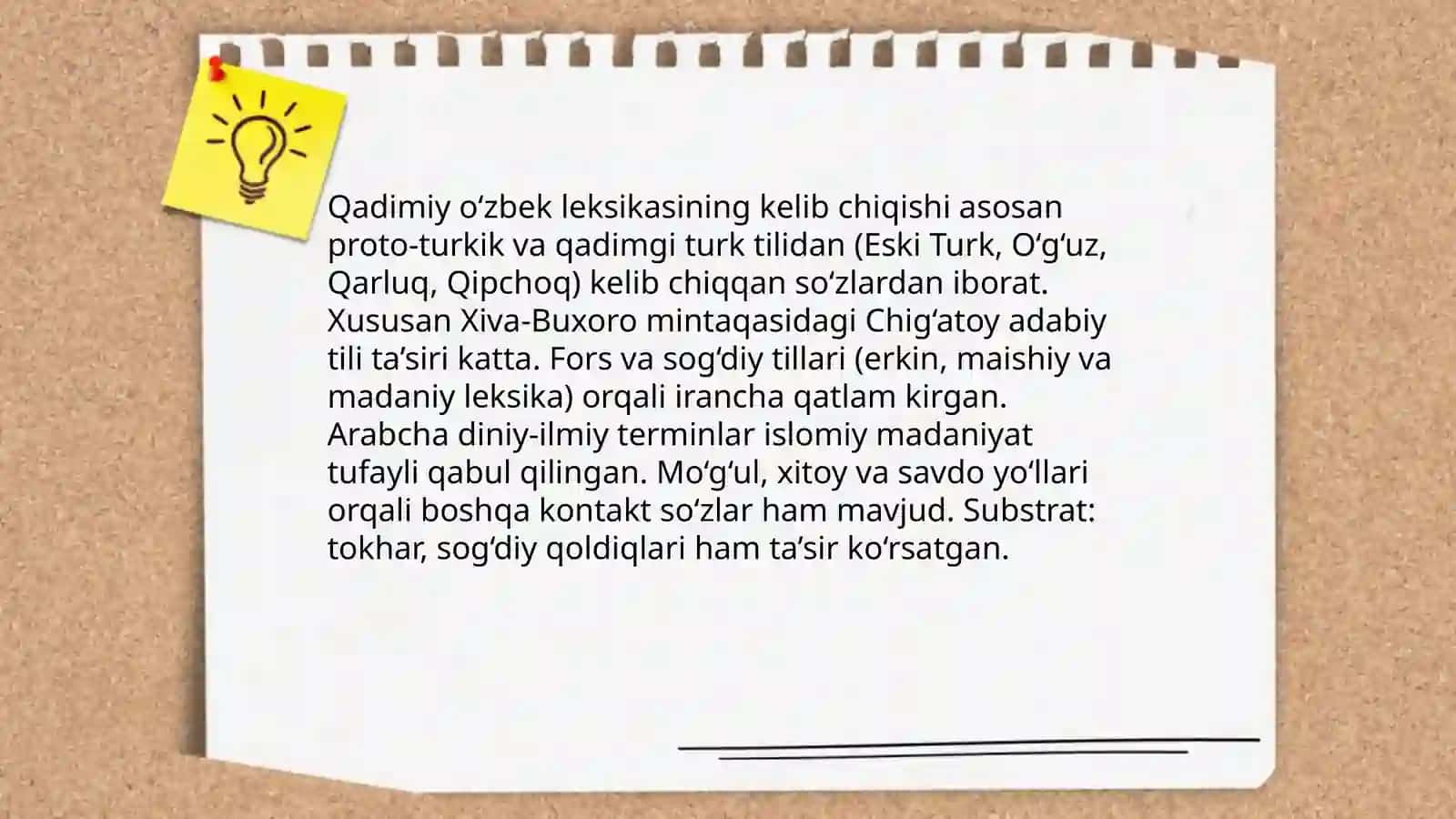 Tarixiylik jihatdan o'zbek tili leksikasi 3