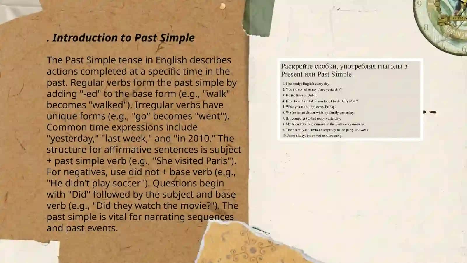Past simple, past continious mavzulari boʻyicha prezintatsiya 3