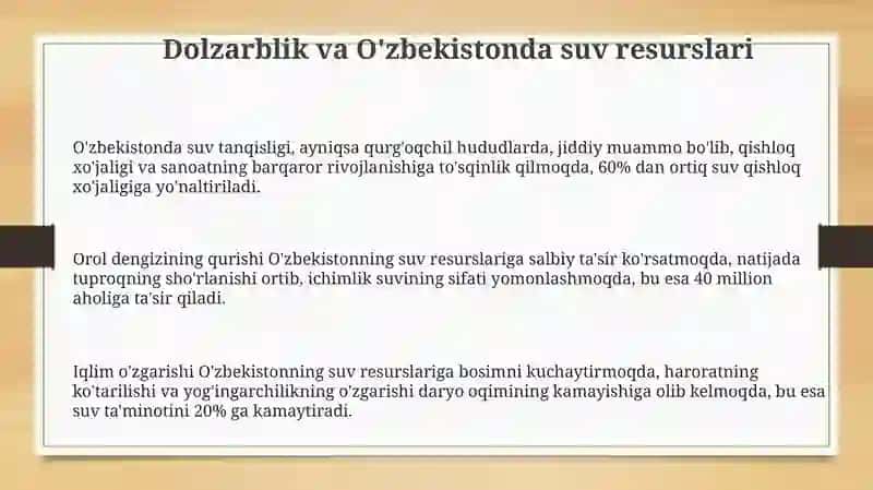 O'zbekistonda sho'r suvni chuchuklashtirish: zaruriyat, imkoniyatlar va istiqbollar 3