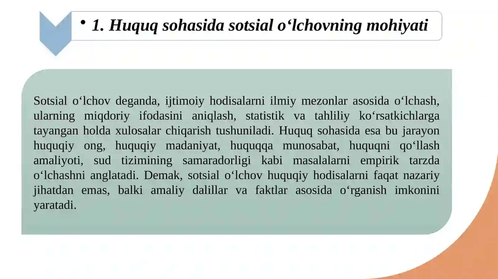 HUQUQ SOHASIDA SOTSIAL O‘LCHOV DARAJALARI VA USULLARI 3
