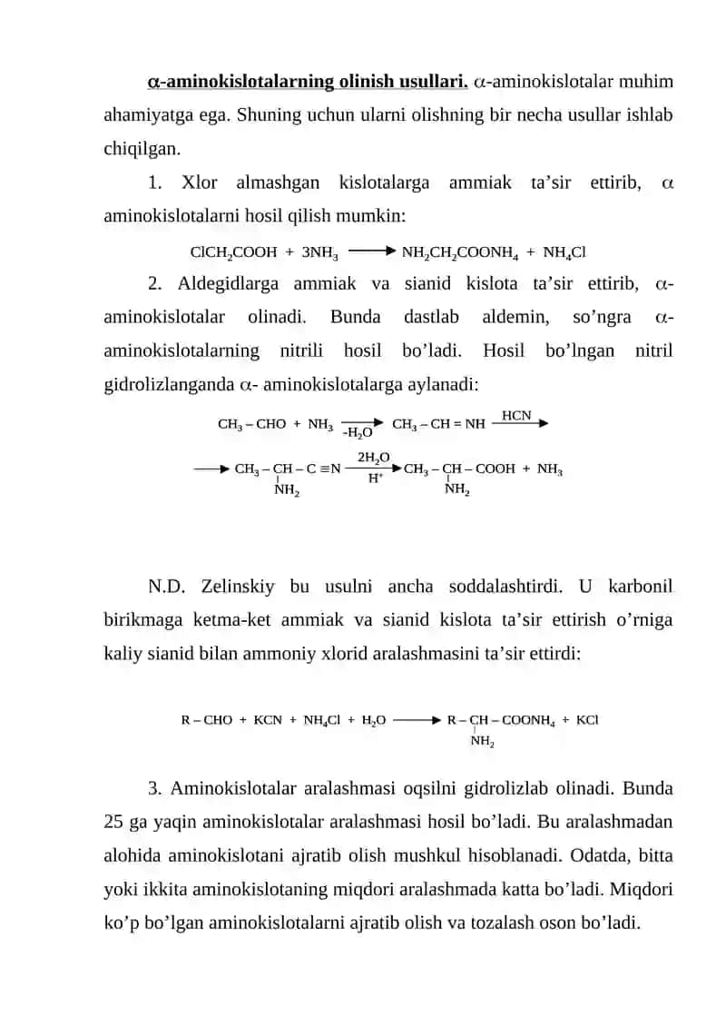 Aminokislotalarning almashunivi va reaksiyasi 3