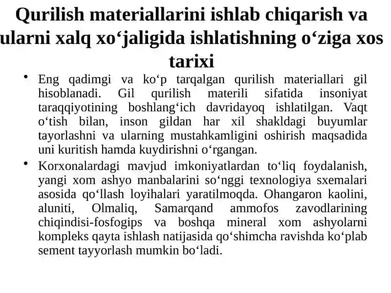 Bog‘lovchi moddalar kimyoviy texnologiyasining tarixi va rivojlanish tendensiyalari 3
