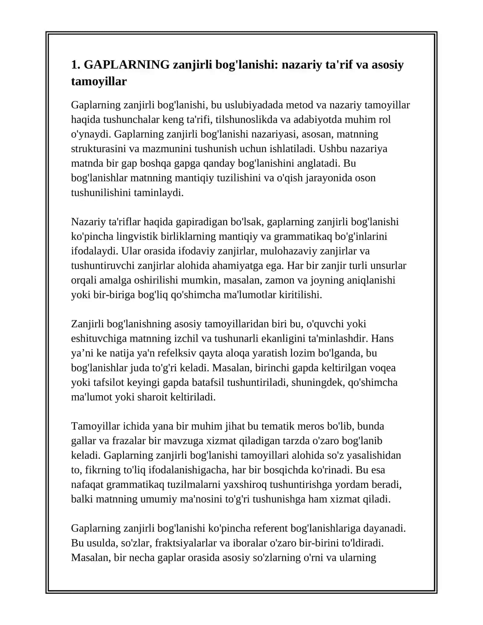 GAPLARNING ZANJIRLI BOG'LANISHIDAN USLUBIY FOYDALANISH 3