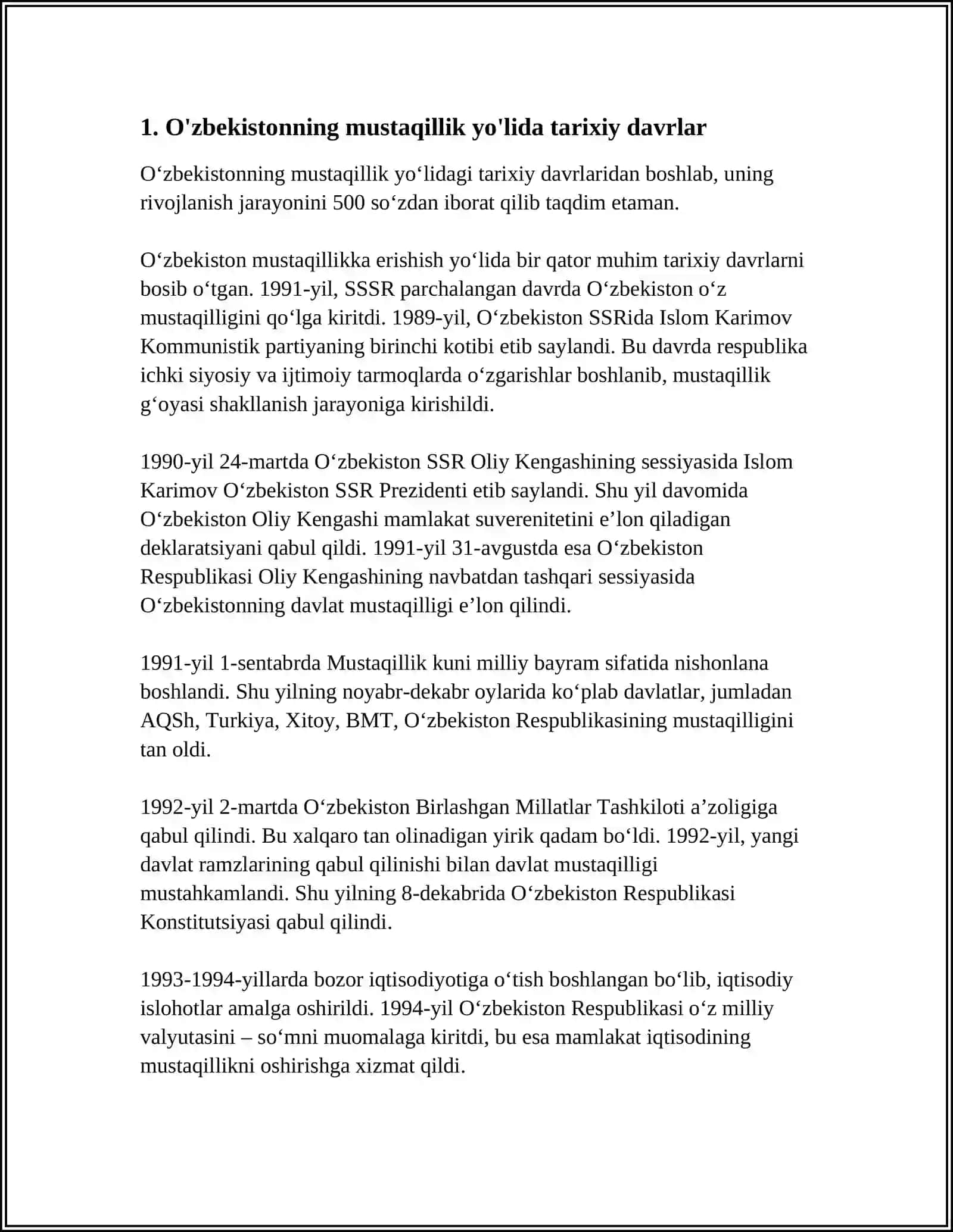 O'ZBEKISTONDA MUSTAQILLIK G'OYALARINING TARIXIY ASOSLARI 3