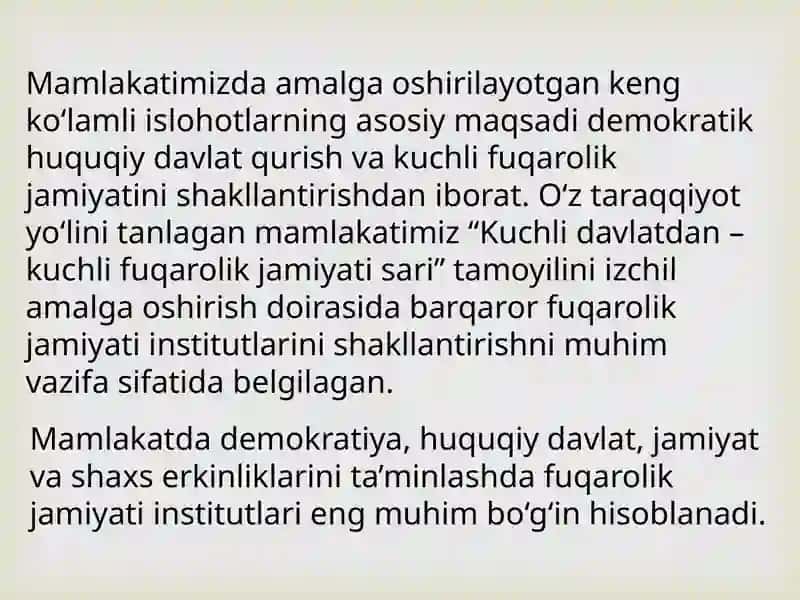Demokratik talablarga mutanosib keladigan mustahkam qonunchilik bazasini shakllantirishning xalqaro tajribasi 3