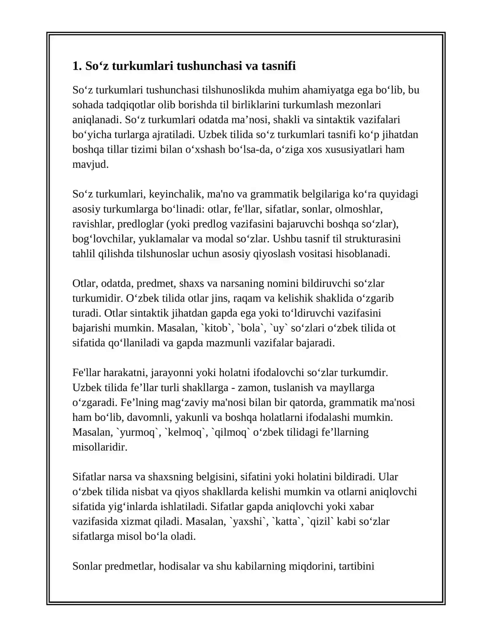 SOʻZ TURKUMLARI 3