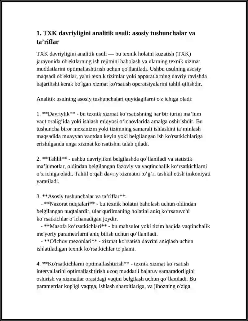 TXK DAVRIYLIGINI ANALITIK USULI 3