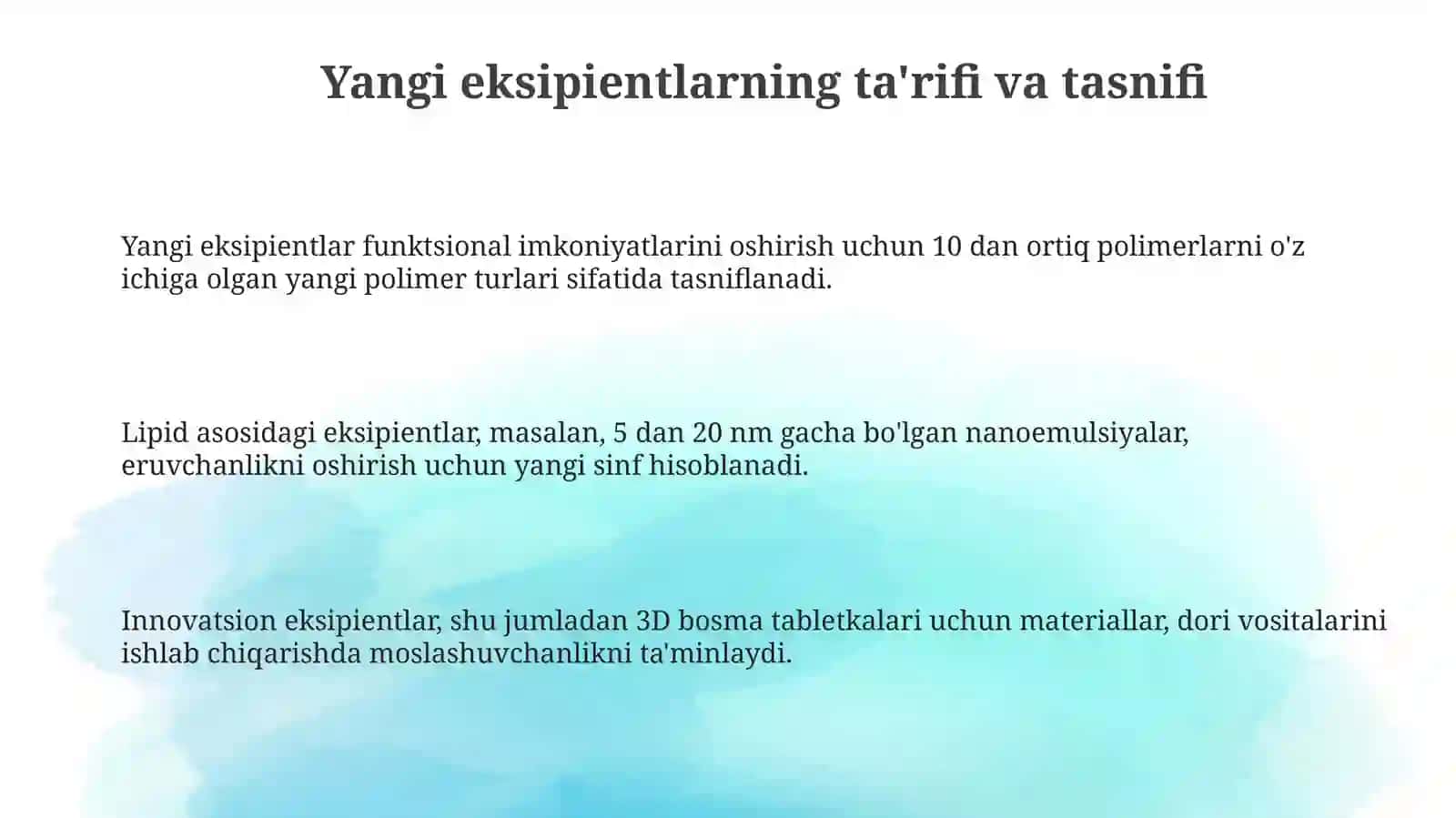 Yangi yordamchi moddalar va ularni ishlab chiqaruvchi korxonalar 3