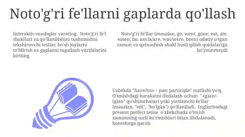 Nodir fe'llar va ularning shakllari 3