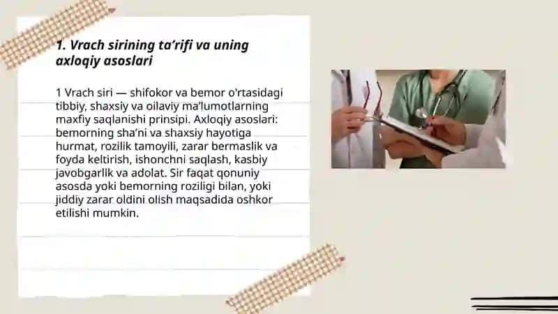 Vrach siri muammosining etik va huquqiy jihatlari 3