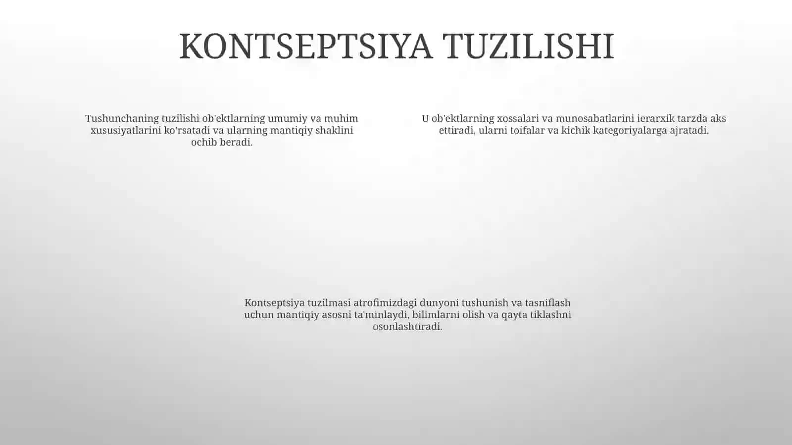 Tushuncha - Predmetlarning Umumiy, Muhim Belgilarini Aks Ettiruvchi Mantiqiy Shakl 3