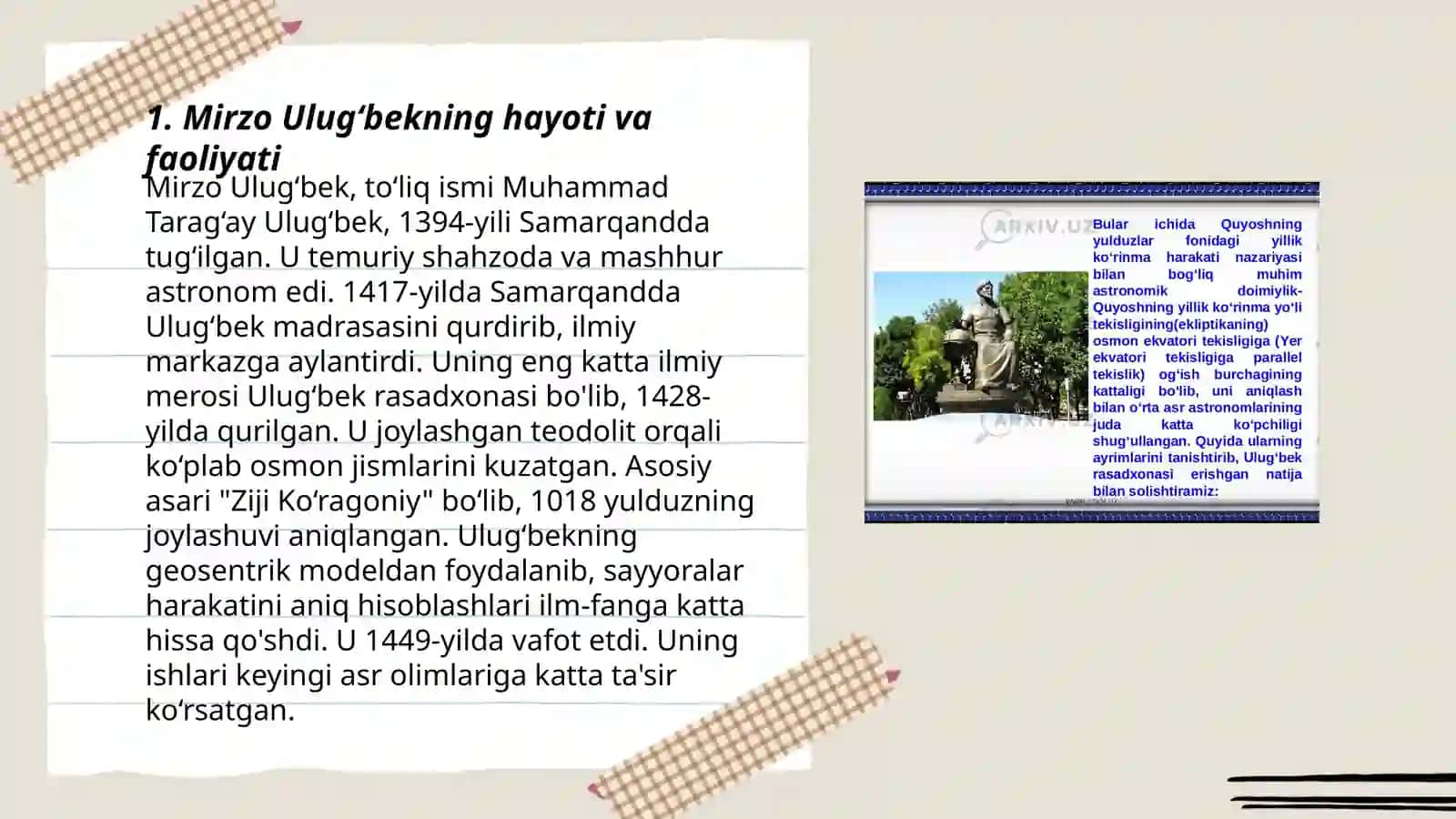 Mirzo Ulug‘bek - davlat arbobi va buyuk olim 3