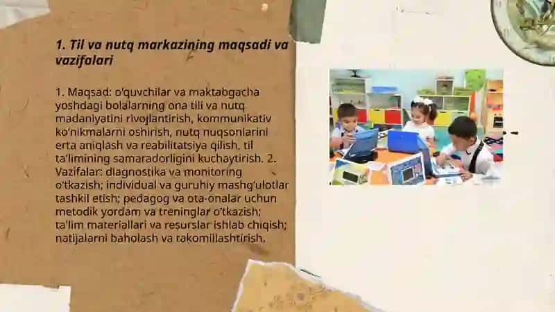 Til va nutq markazini tashkil etish 3