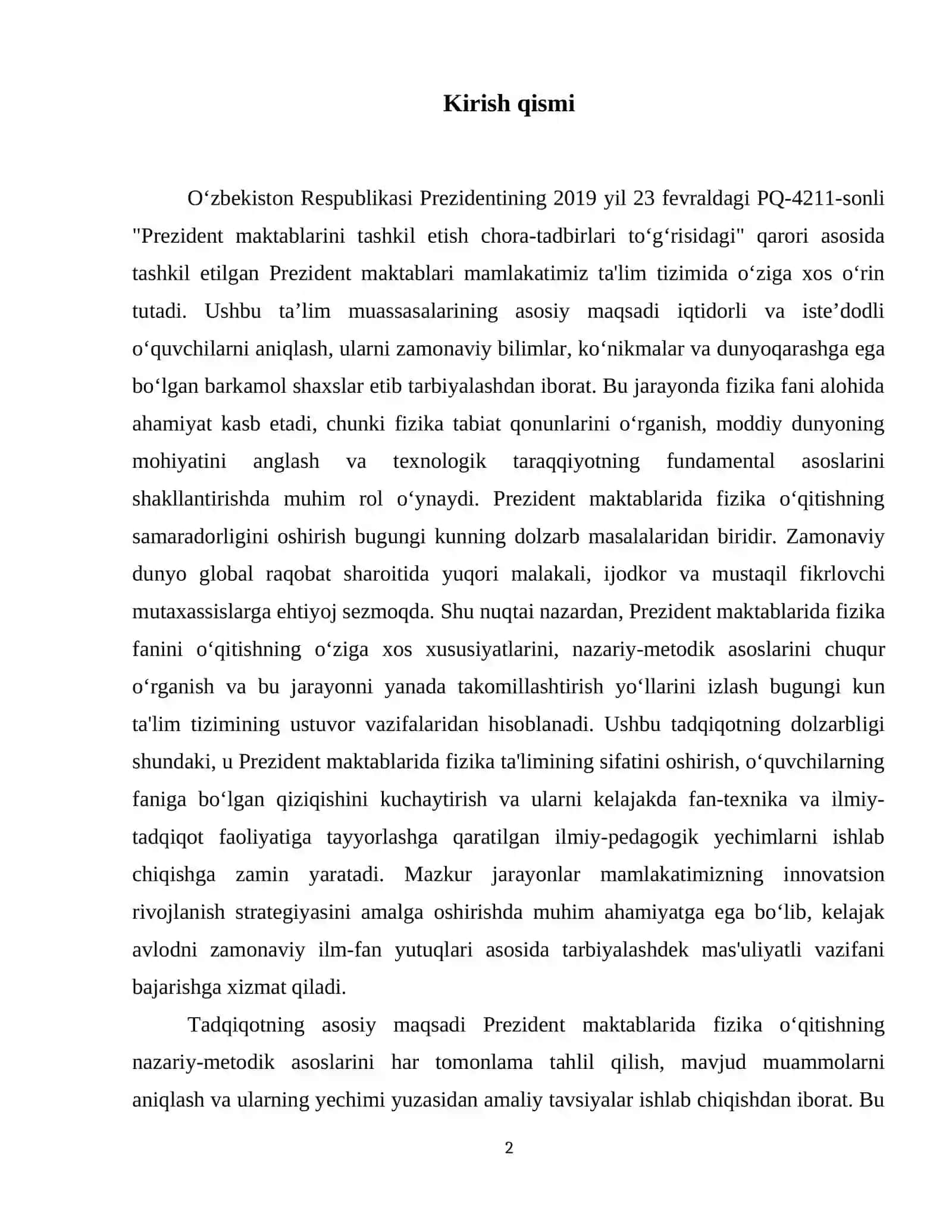 Prezident maktablarida fizikani o'qitishning xususiyatlari 3