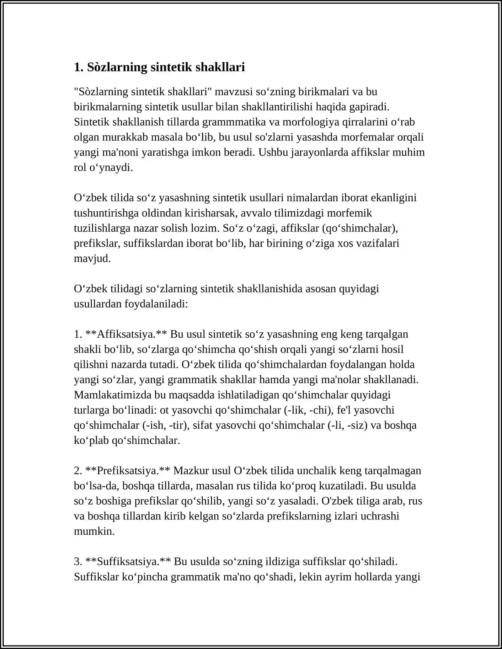 SÒZLARNING SINTETIK VA ANALITIK SHAKLLARI 3