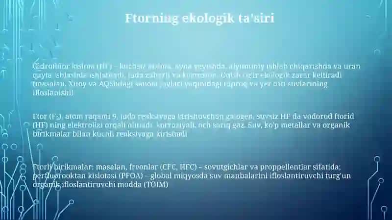 Ftor va uning tabiiy birikmalari 3