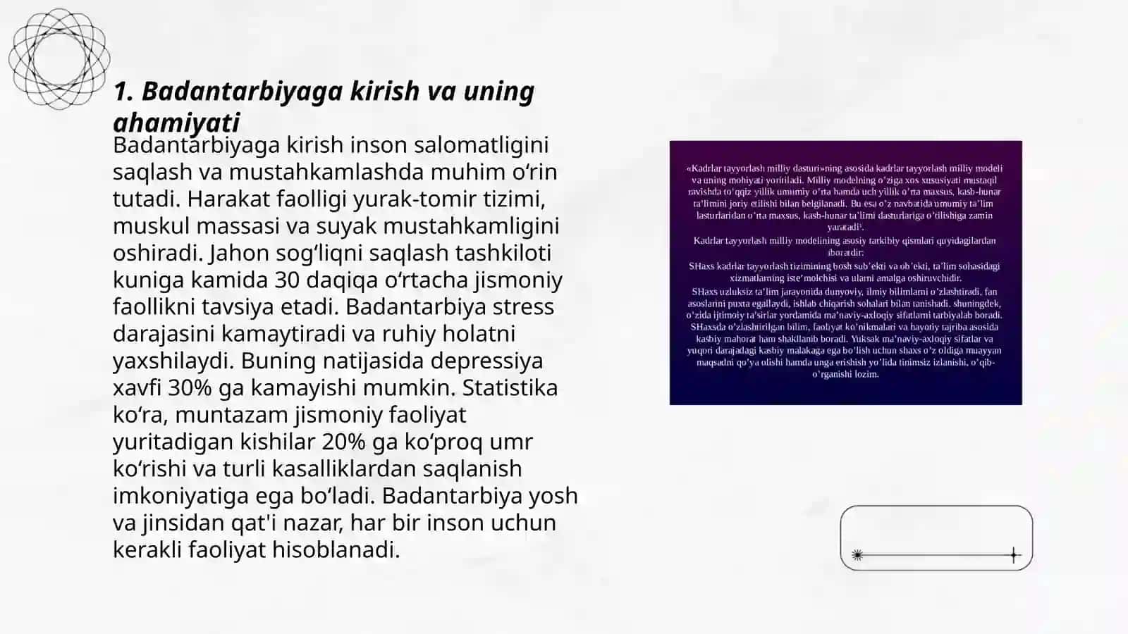 Badantarbiya mohiyati, o'tkazilishi va uning tashkiliy qismi 3