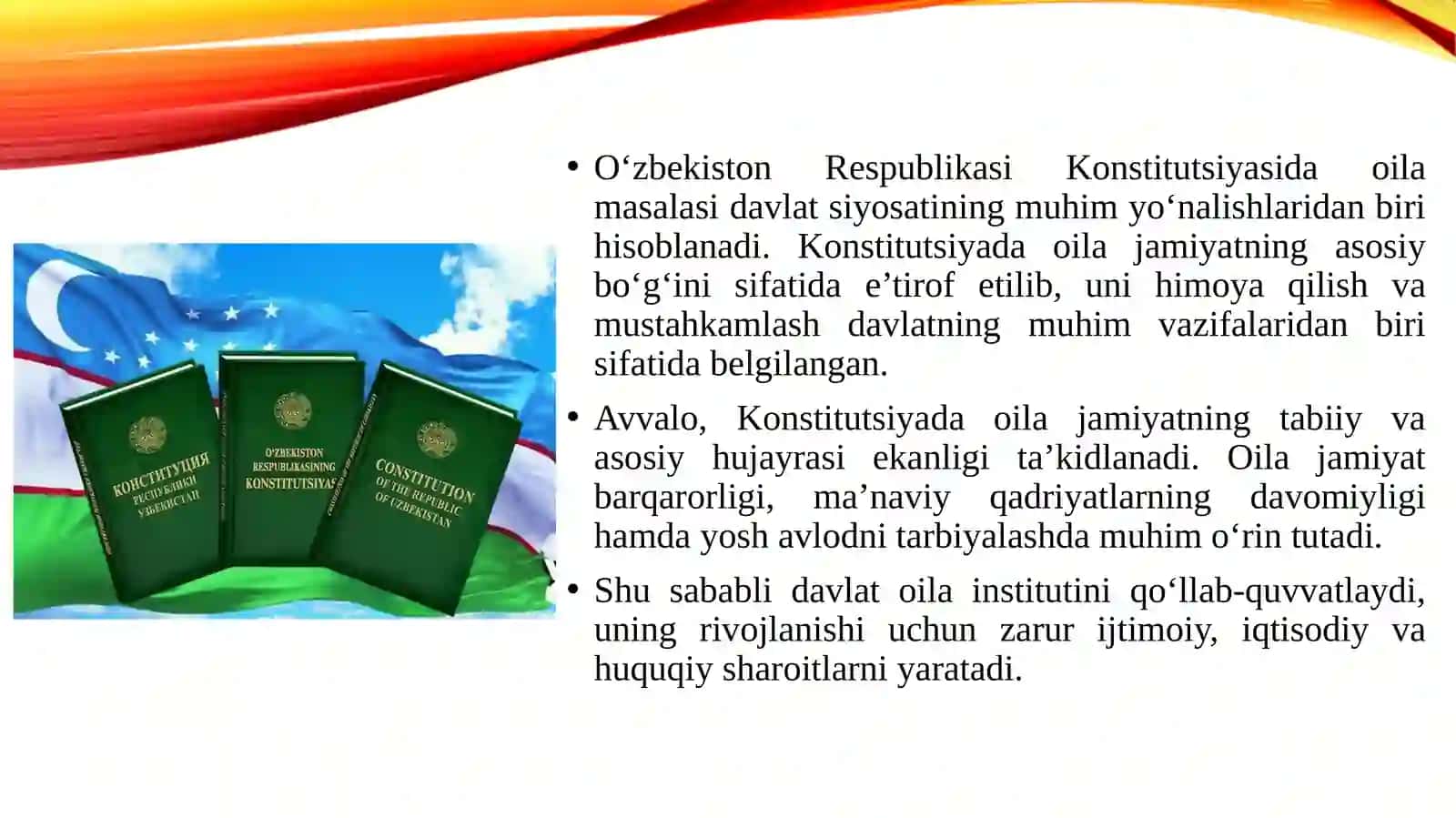 O‘zbekiston Respublikasi Konstitutsiyasida oila masalasi 3
