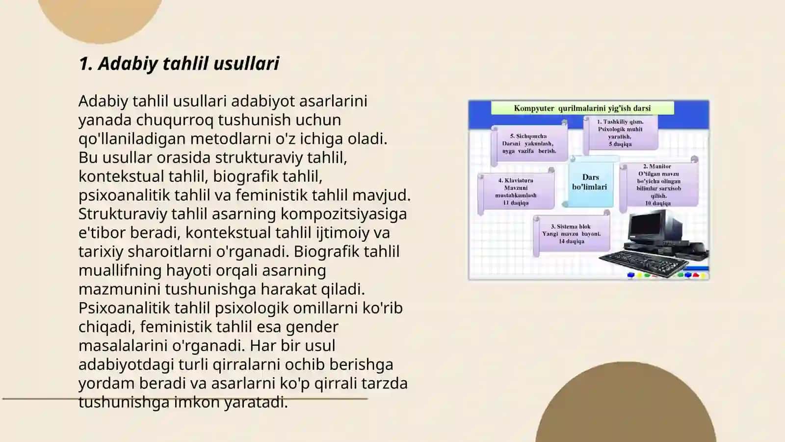 Adabiyot fanidan:Amaliy mashgʻulotlariga tayyorlanish va uy ishlarini bajarish 3