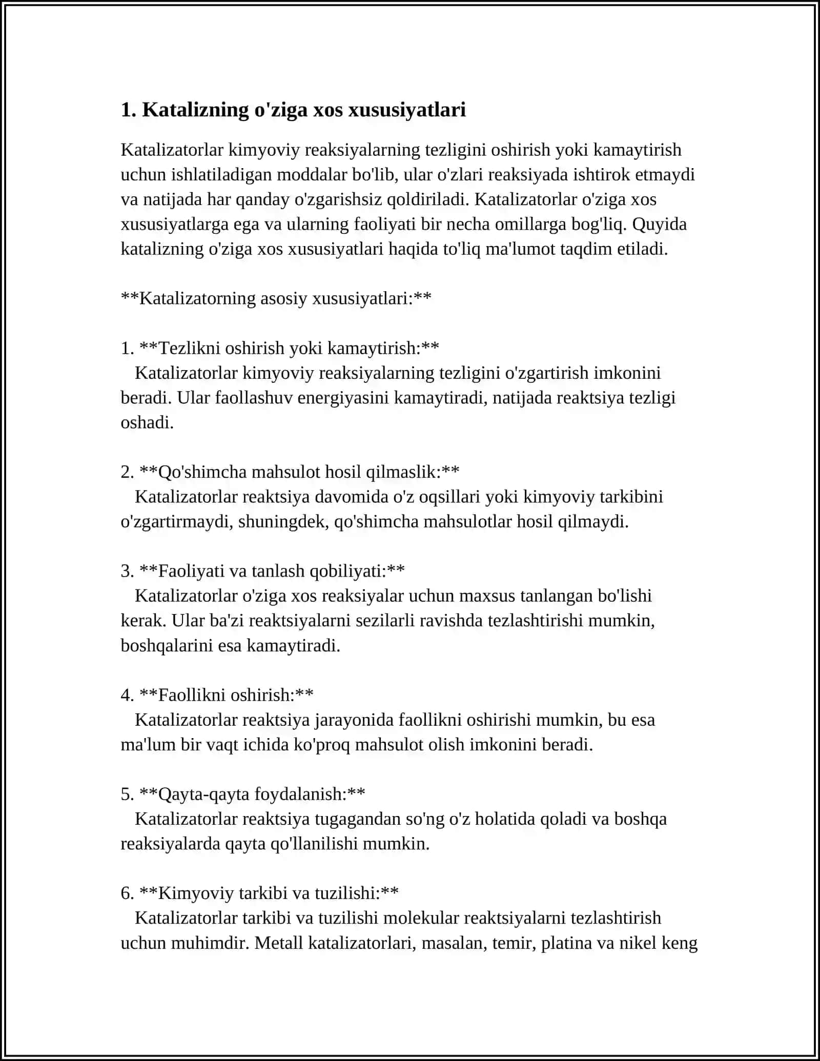 KATALIZNING ASOSIY NAZARIYALARI. KATALIZNING FIZIKAVIY NAZARIYASI 3