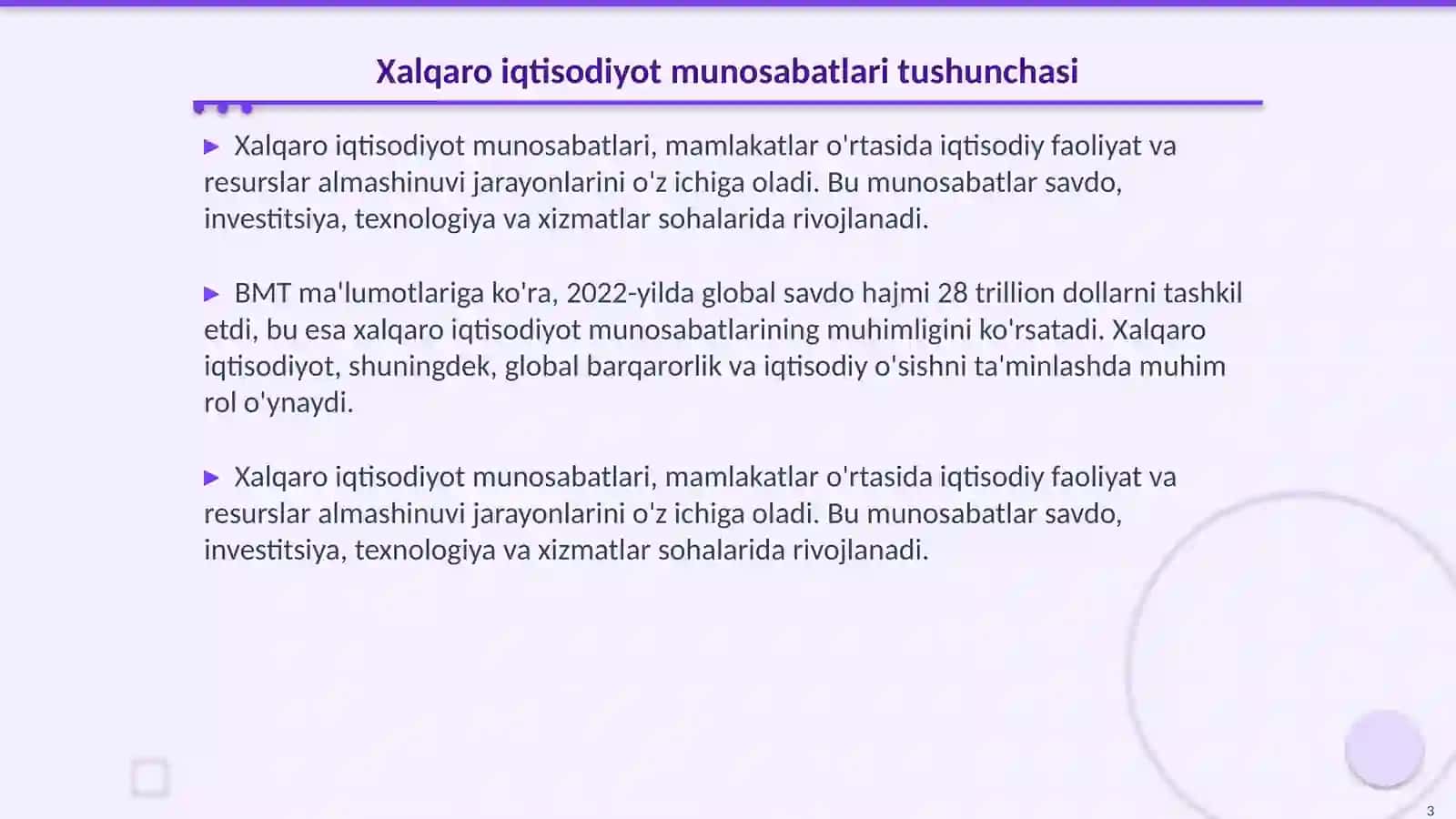 Xalqaro iqtisodiyot munosabatlarning shakllari.Jaxon infratuzilmasining rivojlanishi 3