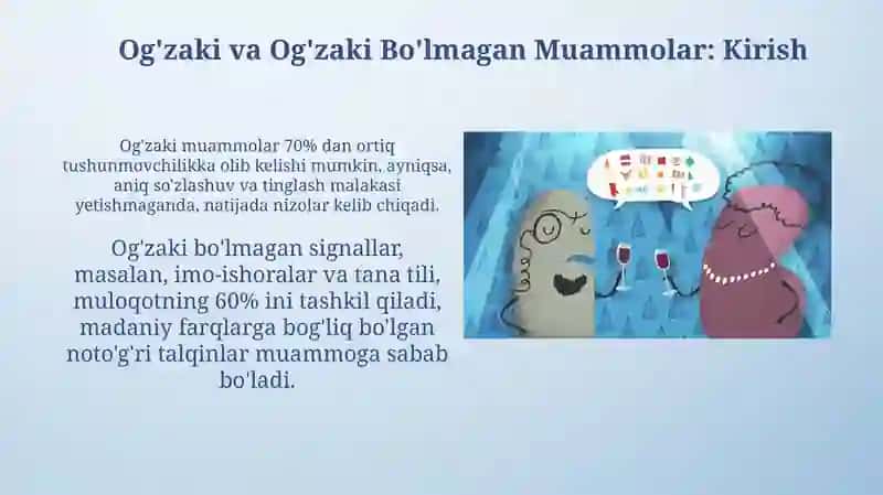 Og'zaki va Og'zaki Bo'lmagan Muammolar 3