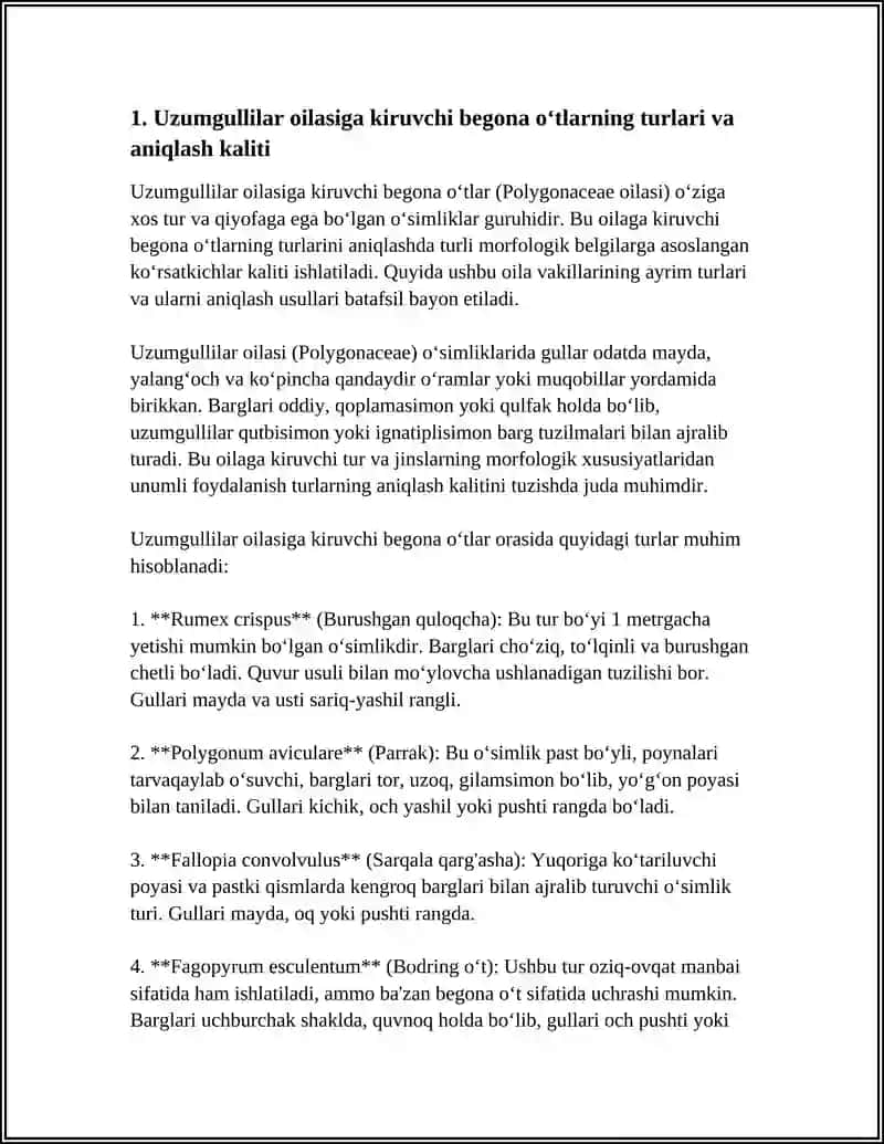 UZUMGULLILAR OILASIGA KIRUVCHI BEGONA OʻTLAR 3