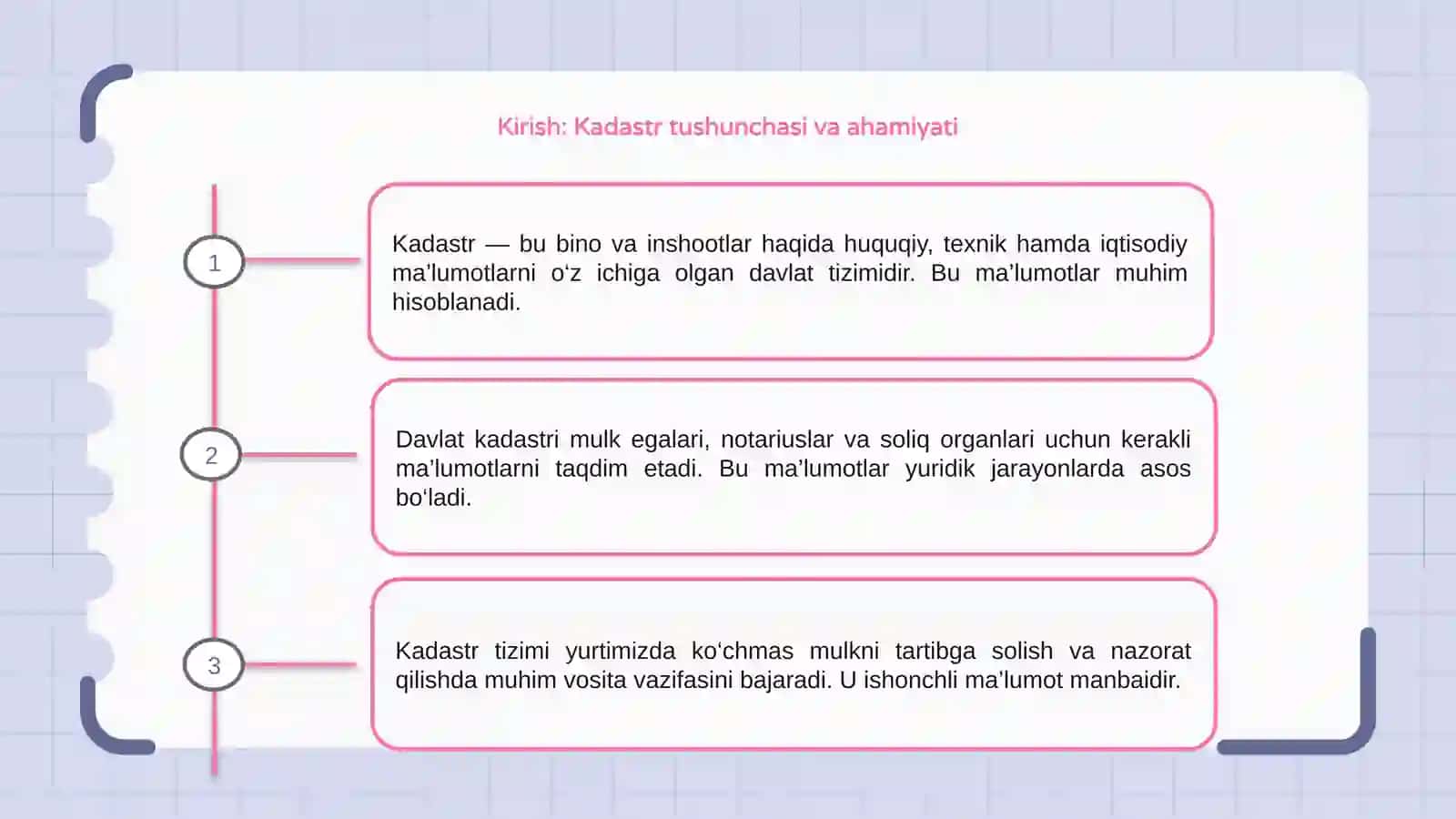Bino va inshoatlar davlat kadastrini yuritish tartibi bilan tanishish 3