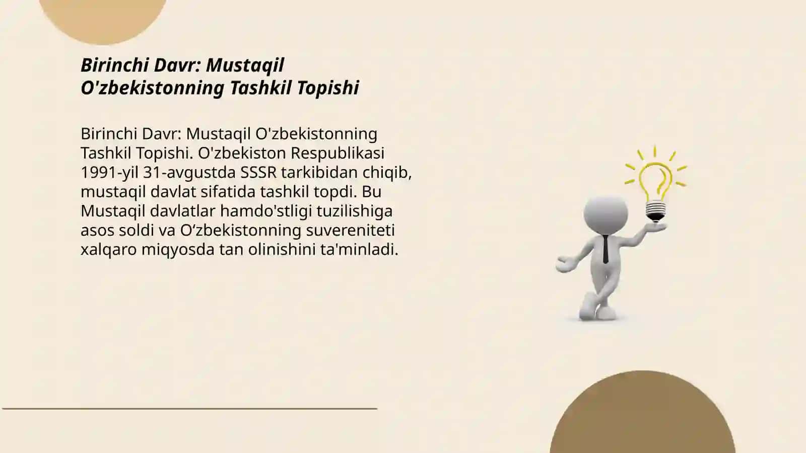 Mustaqil O'zbekiston Respublikasining tashkil topishi va uning tarixiy ahamiyati 3
