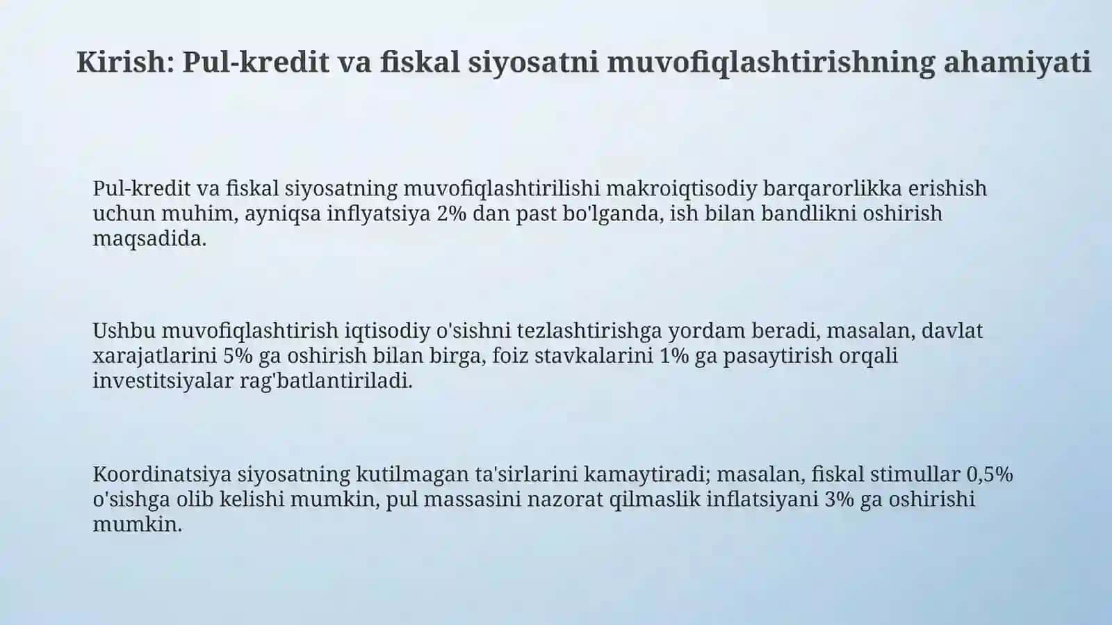 Монеталар ва фиксал сиёсат уйгунлиги IS-LM модели асосида тахлил килиш 3