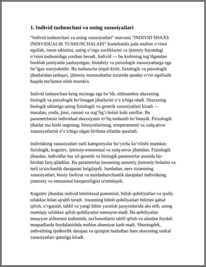 INDIVID SHAXS INDIVIDUALIK TUSHUNCHALARI 3