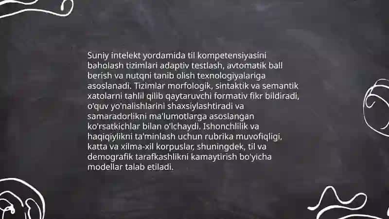 Suniy intelekt yordamida til kompetensiyasini baholash tizimlari 3
