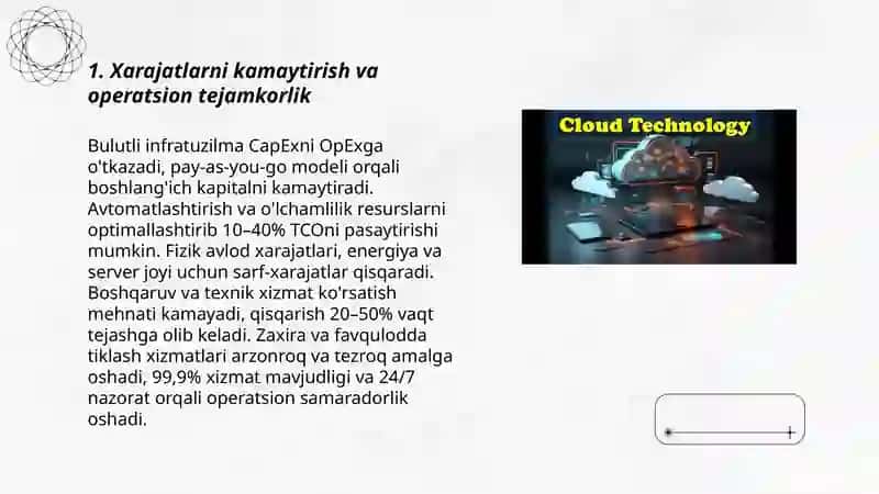 Xarajatlarni kamaytirish va operatsion tejamkorlik 3