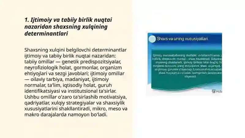 Shaxs oğishgan xulqining determinant soyasida ijtimoiy va tabiiy birlik 3
