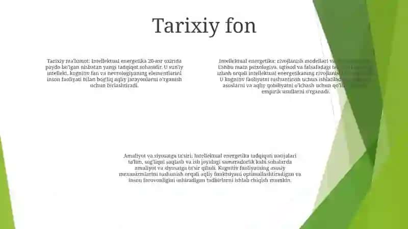 Intellektual Energertika:Rivojlanish Modellari Va Mexanizimlari 3